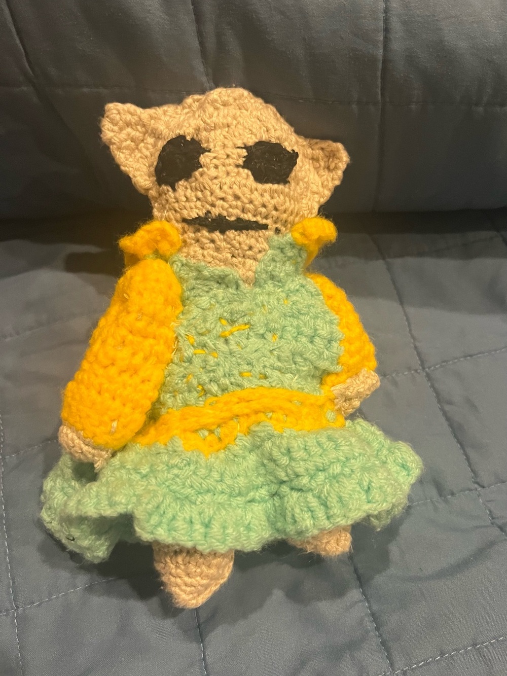 Grogu Inspired Handmade Crochet Plush Doll – Baby Alien Amigurumi – 7” Soft Toy